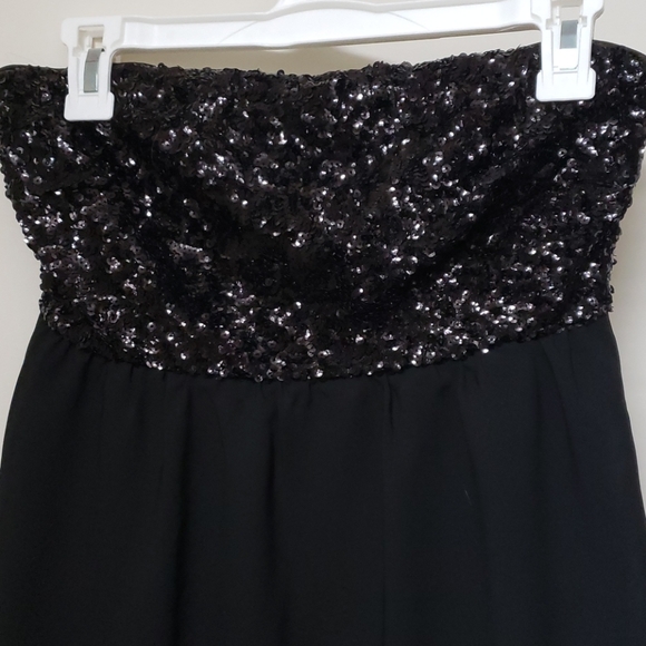 Black High Low Strapless Dress - Picture 2 of 3